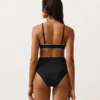 Culottes de bain taille haute avec passepoil