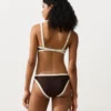Haut de bikini triangle à bordures contrastées
