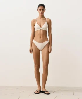 Haut de bikini triangle en crochet à texture bulles
