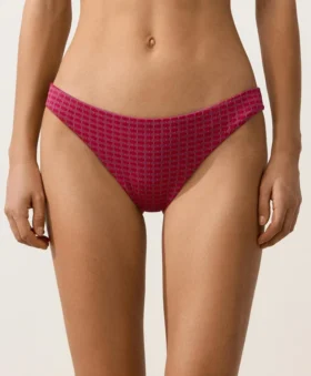 Culottes de bikini classiques en jacquard géométrique