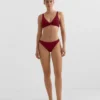 Haut de bikini dos nu en jacquard à petits carreaux