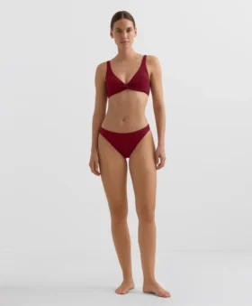 Haut de bikini dos nu en jacquard à petits carreaux