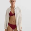 Haut de bikini dos nu en jacquard à petits carreaux