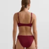 Haut de bikini dos nu en jacquard à petits carreaux