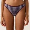 Culottes de bikini classiques à rayures texturées