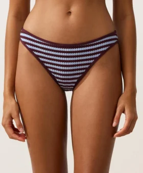 Culottes de bikini classiques à rayures texturées