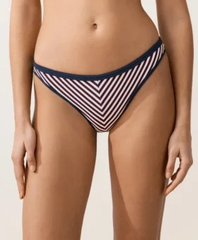 Culottes de bikini classiques à rayures texturées