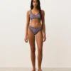 Haut de bikini dos nu à rayures texturées