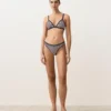 Haut de bikini triangle à rayures texturées Haut de bikini triangle à rayures texturées