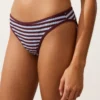 Culottes de bikini classiques à rayures texturées
