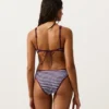 Haut de bikini dos nu à rayures texturées