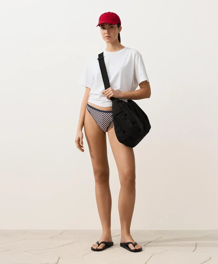Culottes de bikini classiques à rayures texturées Culottes de bikini classiques à rayures texturées