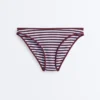 Culottes de bikini classiques à rayures texturées