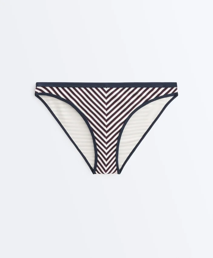 Culottes de bikini classiques à rayures texturées Culottes de bikini classiques à rayures texturées