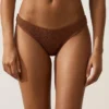 Culottes de bikini à coupe en U et en tissu froissé, couvrance moyenne Culottes de bikini à coupe en U et en tissu froissé, couvrance moyenne