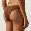 Culottes de bikini à coupe en U et en tissu froissé, couvrance moyenne Culottes de bikini à coupe en U et en tissu froissé, couvrance moyenne