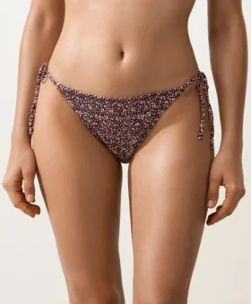 Culottes de bikini à couverture moyenne avec smocks et liens