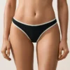 Culottes de bikini à encolure en U avec bordure contrastée