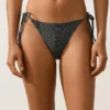 Culottes de bikini à nouer, couverture moyenne, en jacquard effet délavé