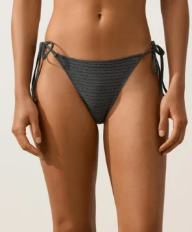 Culottes de bikini à nouer, couverture moyenne, en jacquard effet délavé