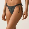 Culottes de bikini à nouer, couverture moyenne, en jacquard effet délavé
