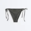 Culottes de bikini à nouer, couverture moyenne, en jacquard effet délavé