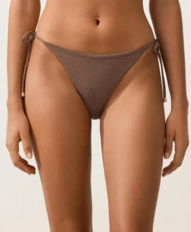 Culottes de bikini à nouer, couverture moyenne, imprimé mini pois