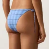 Culottes de bikini à nouer à couverture moyenne, imprimées à carreaux Culottes de bikini à nouer à couverture moyenne, imprimées à carreaux