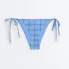 Culottes de bikini à nouer à couverture moyenne, imprimées à carreaux Culottes de bikini à nouer à couverture moyenne, imprimées à carreaux