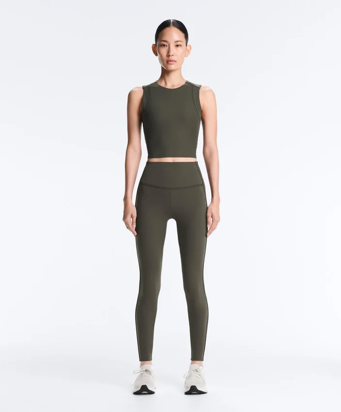 Leggings Comfortlux taille haute à bord-côtes, longueur cheville Leggings Comfortlux taille haute à bord-côtes, longueur cheville