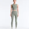 Leggings Comfortlux taille haute à bord-côtes, longueur cheville Leggings Comfortlux taille haute à bord-côtes, longueur cheville