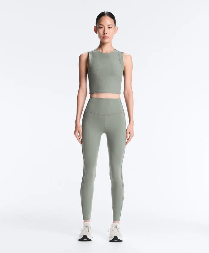 Leggings Comfortlux taille haute à bord-côtes, longueur cheville Leggings Comfortlux taille haute à bord-côtes, longueur cheville
