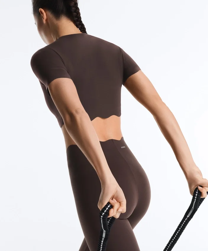 Leggings Compressive Core Control à taille haute et effet gainant, longueur cheville, avec motif ondulé Leggings Compressive Core Control à taille haute et effet gainant, longueur cheville, avec motif ondulé