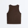 Débardeur long en mélange de modal côtelé Débardeur long en mélange de modal côtelé