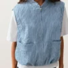 Gilet rayé en coton mélangé Gilet rayé en coton mélangé