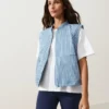 Gilet rayé en coton mélangé Gilet rayé en coton mélangé