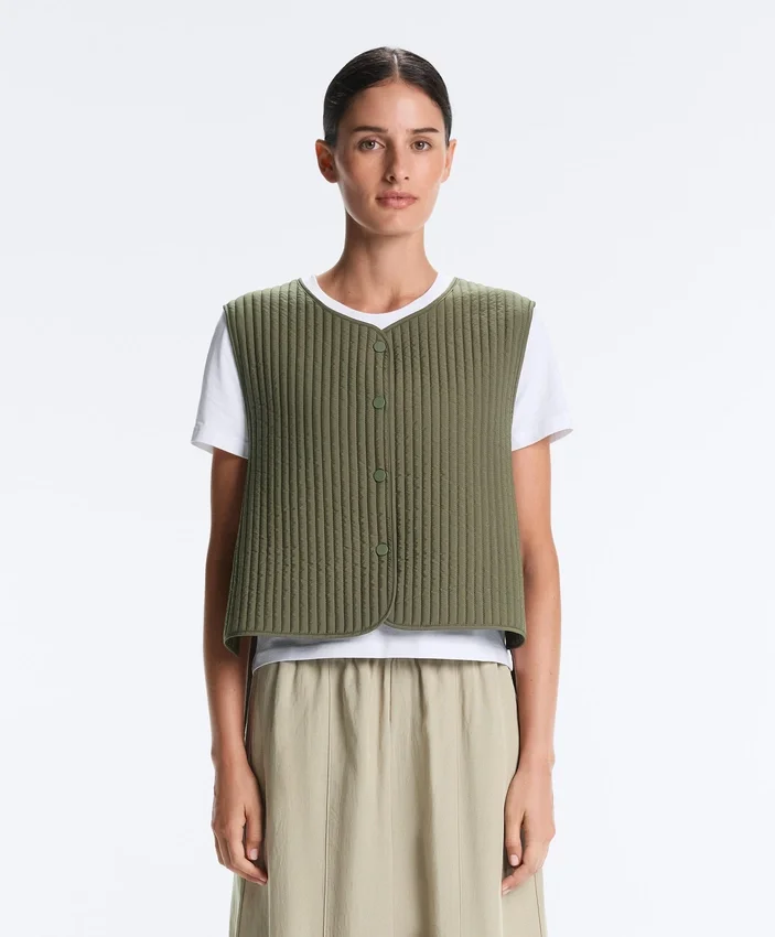 Gilets sans manches matelassés fins en nylon Gilets sans manches matelassés fins en nylon