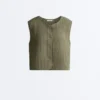 Gilets sans manches matelassés fins en nylon Gilets sans manches matelassés fins en nylon