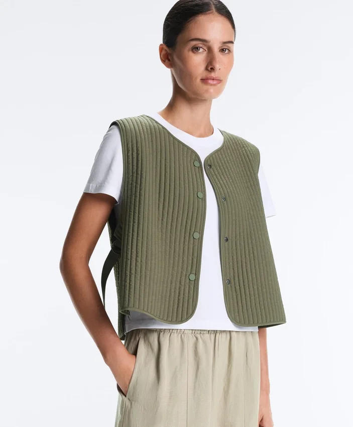 Gilets sans manches matelassés fins en nylon Gilets sans manches matelassés fins en nylon