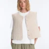 Gilets sans manches matelassés à motif vichy floral Gilets sans manches matelassés à motif vichy floral