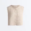 Gilets sans manches matelassés à motif vichy floral Gilets sans manches matelassés à motif vichy floral