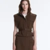 Gilets sans manches utilitaires en piqué avec ceinture en coton Gilets sans manches utilitaires en piqué avec ceinture en coton