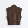 Gilets sans manches utilitaires en piqué avec ceinture en coton Gilets sans manches utilitaires en piqué avec ceinture en coton