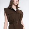 Gilets sans manches utilitaires en piqué avec ceinture en coton Gilets sans manches utilitaires en piqué avec ceinture en coton