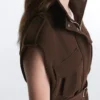 Gilets sans manches utilitaires en piqué avec ceinture en coton Gilets sans manches utilitaires en piqué avec ceinture en coton
