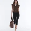 Gilets sans manches utilitaires en piqué avec ceinture en coton Gilets sans manches utilitaires en piqué avec ceinture en coton