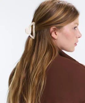 Grande barrette d&rsquo;accessoires cheveux métallique