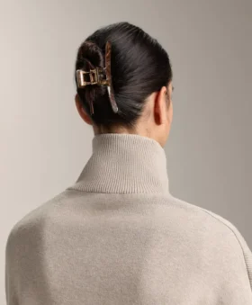 Grande barrette d&rsquo;accessoires cheveux métallique