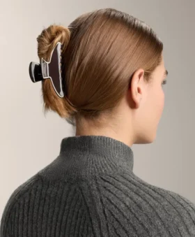 Grande pince à accessoires cheveux avec passepoil