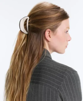 Grande pince à accessoires cheveux avec passepoil